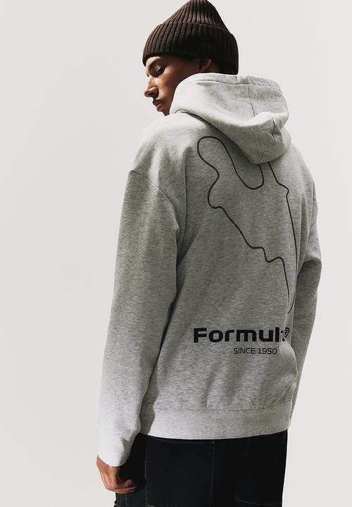 H&M - Loose fit hoodie - light grey marl/formula 1