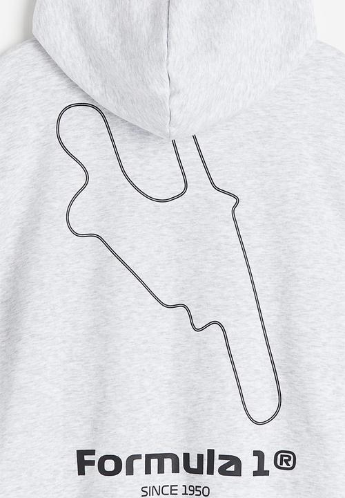H&M - Loose fit hoodie - light grey marl/formula 1