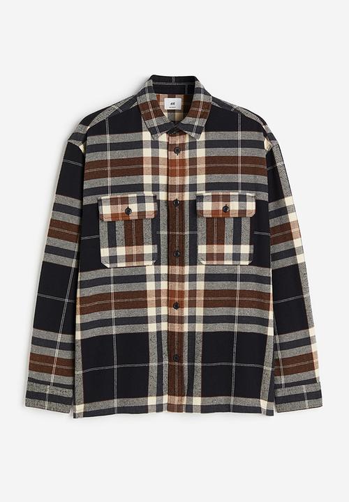 H&M - Relaxed fit overshirt - brown,multi