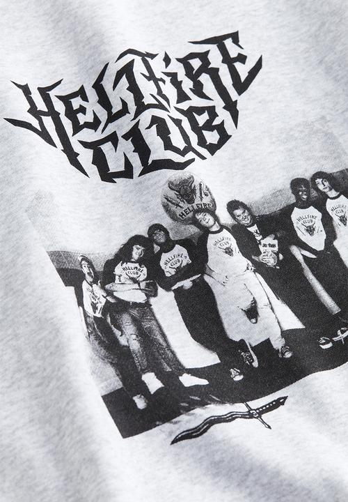 H&M - Printed sweatshirt - grey marl & stranger things