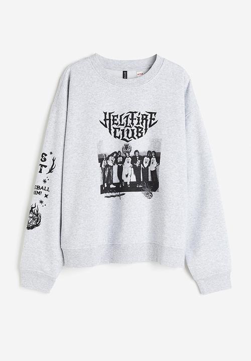 H&M - Printed sweatshirt - grey marl & stranger things