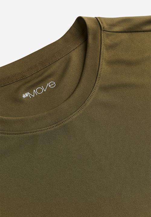 H&M - Drymove™ sports top - dark khaki green