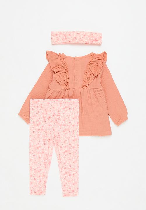 Pop Candy - 3 Piece top & legging set - orange & pink