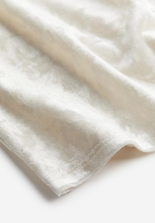 H&M - Long-sleeved velour top - white