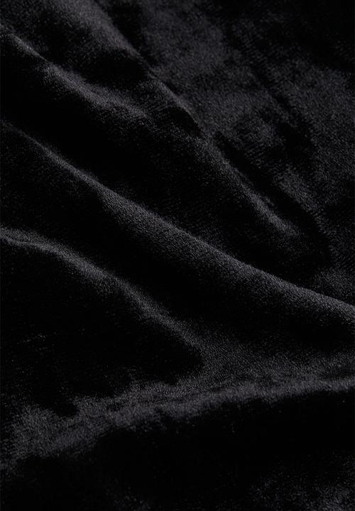 H&M - Long-sleeved velour top - black
