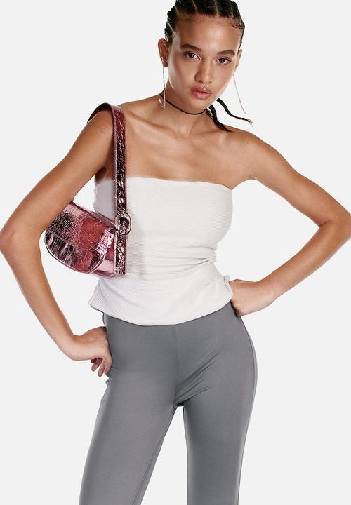 H&M - Textured tube top - light greige