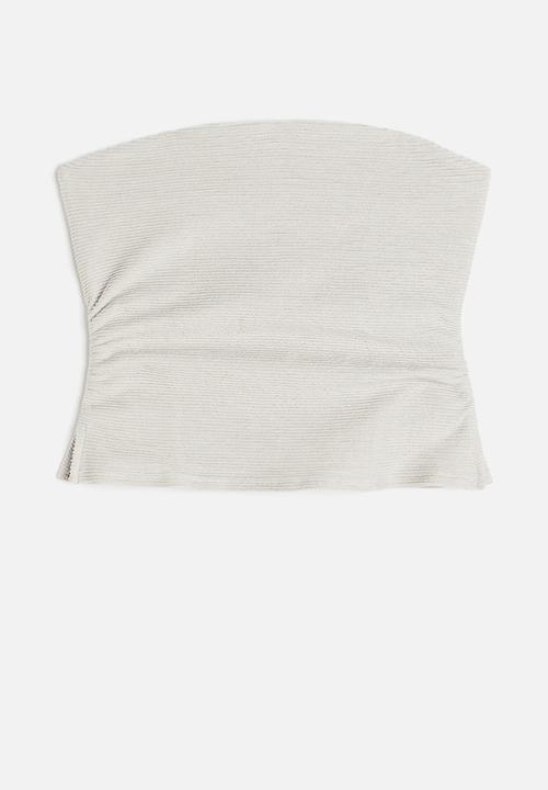 H&M - Textured tube top - light greige