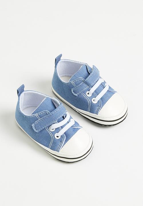 Pop Candy - Velcro & strap sneakers - blue & white