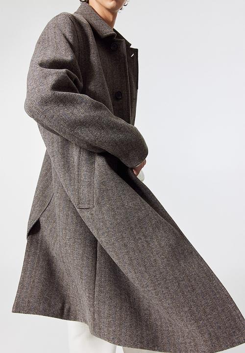 H&M - Loose fit wool-blend car coat - dark brown