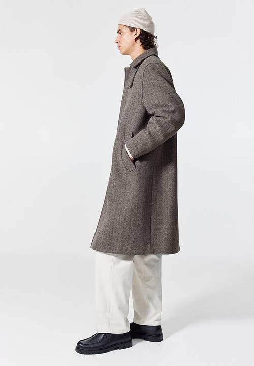 H&M - Loose fit wool-blend car coat - dark brown