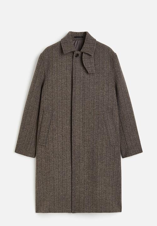 H&M - Loose fit wool-blend car coat - dark brown