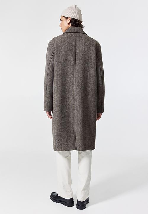 H&M - Loose fit wool-blend car coat - dark brown