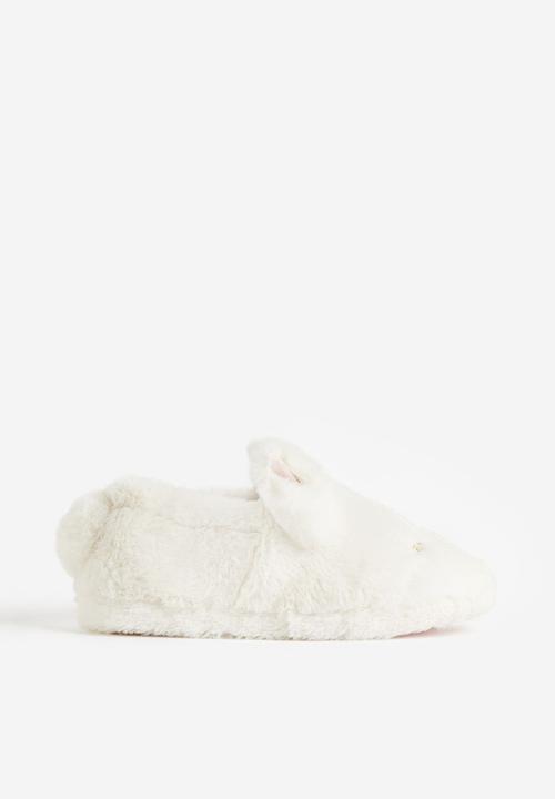 H&M - Fluffy animal slippers - white bunny