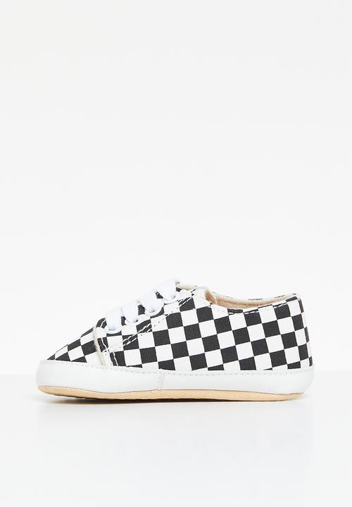 Pop Candy - Check lace up sneakers - black & white