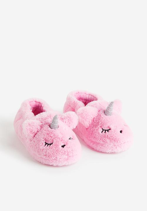 H&M - Appliquéd slippers - pink unicorn