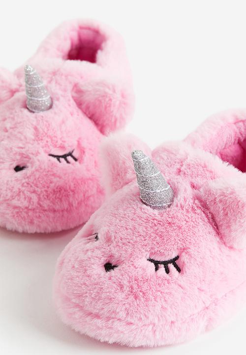 H&M - Appliquéd slippers - pink unicorn