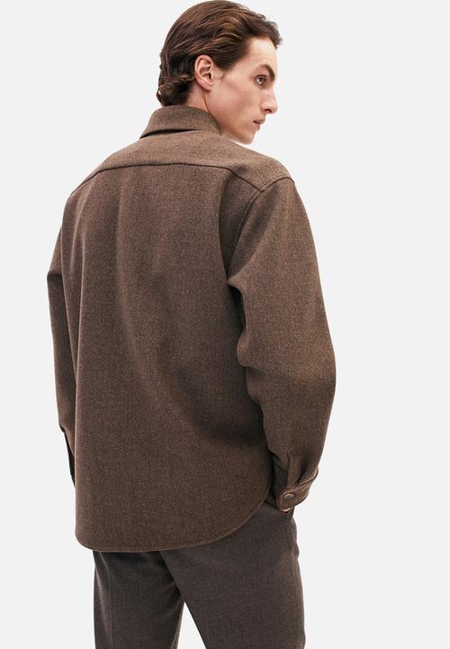 H&M - Loose fit overshirt - dark brown