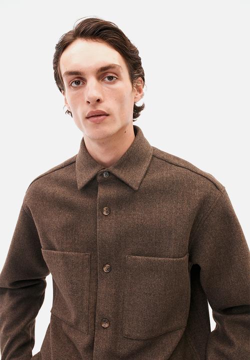 H&M - Loose fit overshirt - dark brown