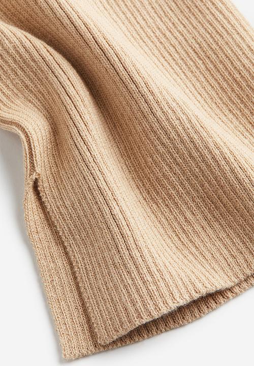 H&M - Rib-knit leggings - beige