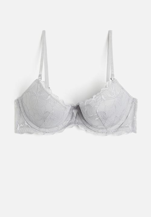 H&M - Lace push-up bra - grey