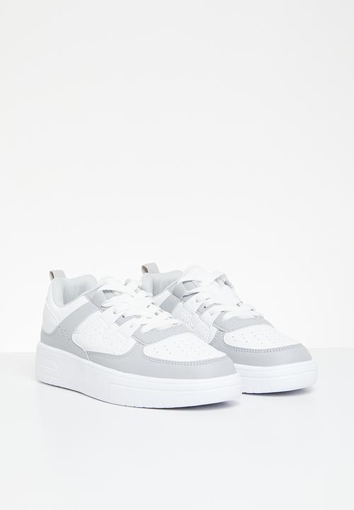 Pop Candy - Colour block lace up shoes - grey & white