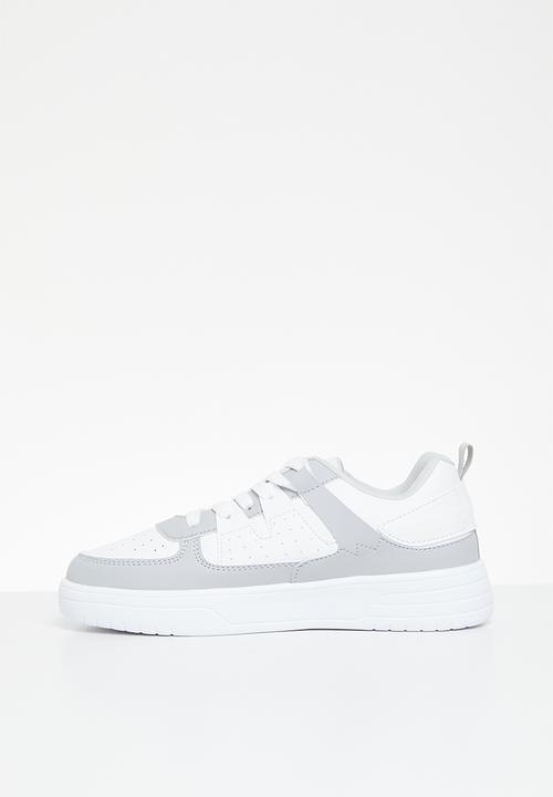 Pop Candy - Colour block lace up shoes - grey & white