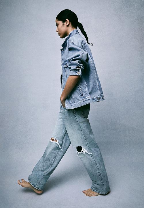 H&M - Baggy wide low jeans - light denim blue