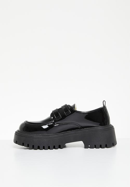 Pop Candy - Twin strap chunky loafers - black