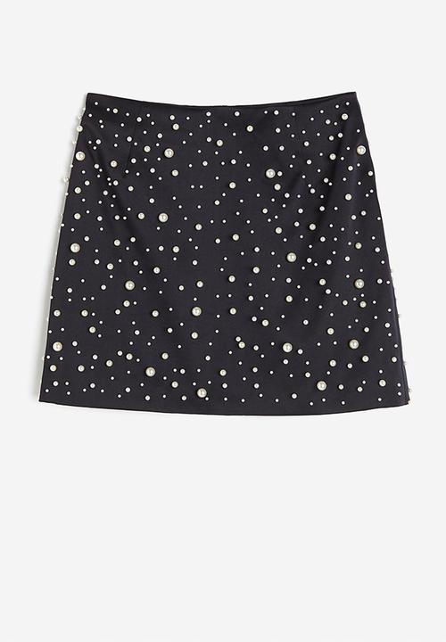 H&M - Bead-detail skirt - black