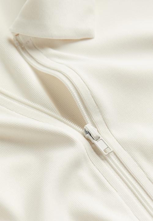 H&M - Collared zip-through top - natural white