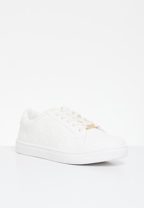 POLO - Debossed pony sneaker - white