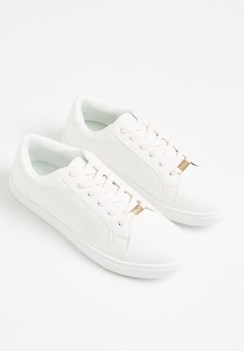 POLO - Debossed pony sneaker - white