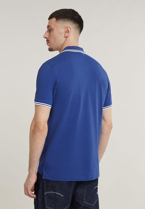 G-STAR - Dunda slim stripe polo s\s Premium stretch pk o - radar blue