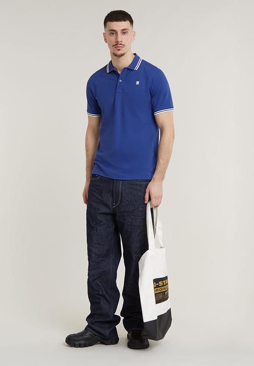 G-STAR - Dunda slim stripe polo s\s Premium stretch pk o - radar blue