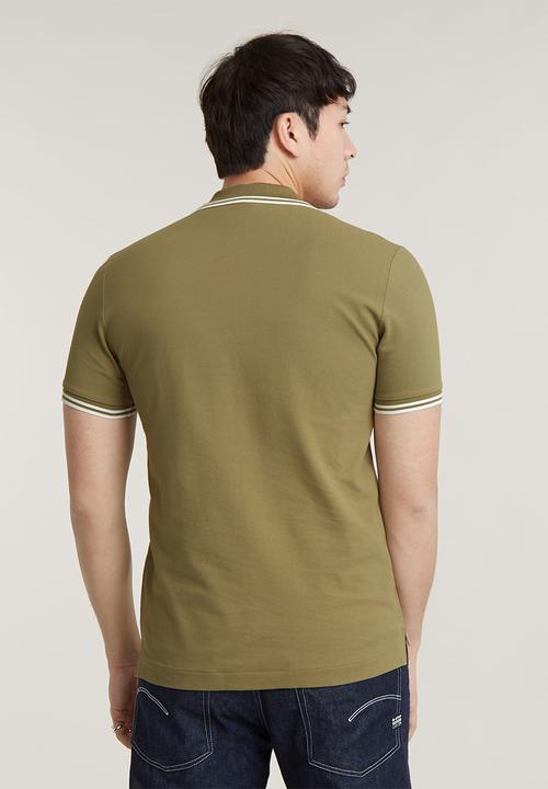 G-STAR - Dunda slim stripe polo s\s Premium stretch pk o - ensis green