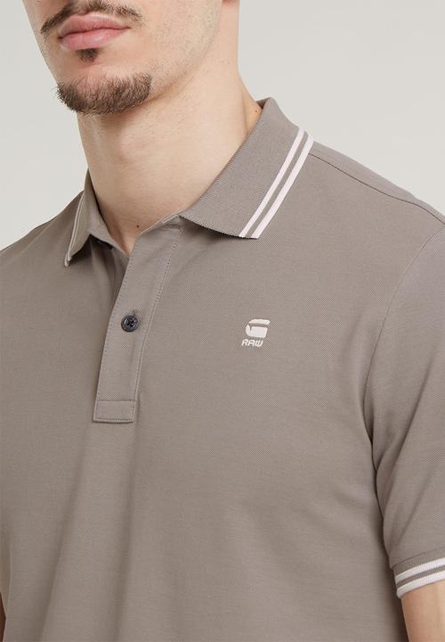 G-STAR - Dunda slim stripe polo s\s Premium stretch pk o - rock ridge