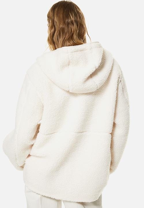 H&M - Hooded teddy jacket - white