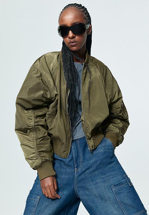 H&M - Bomber jacket - dark khaki green