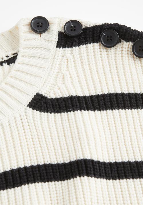 H&M - Cotton-blend jumper - cream/striped
