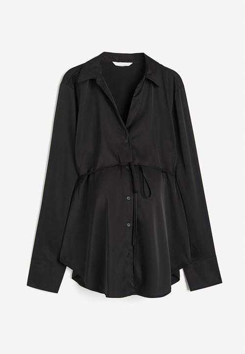 H&M - Mama before & after tie-belt shirt - black