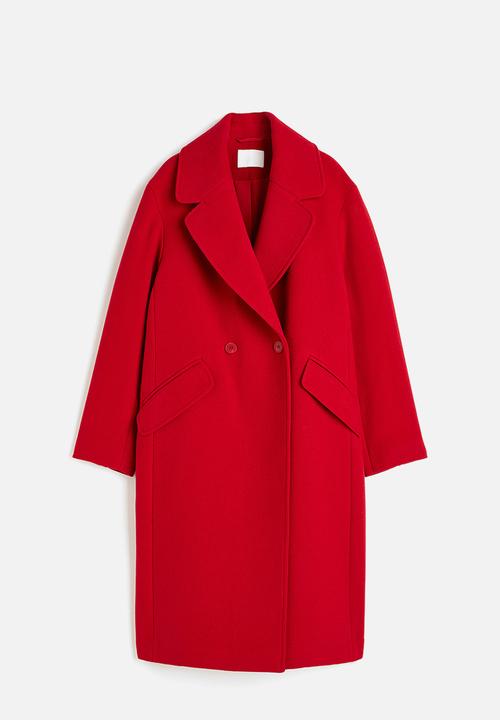 H&M - Double-breasted coat - red