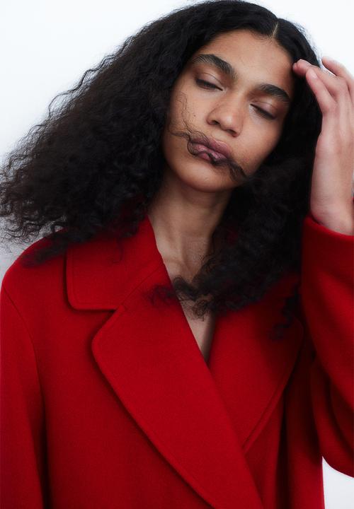 H&M - Double-breasted coat - red