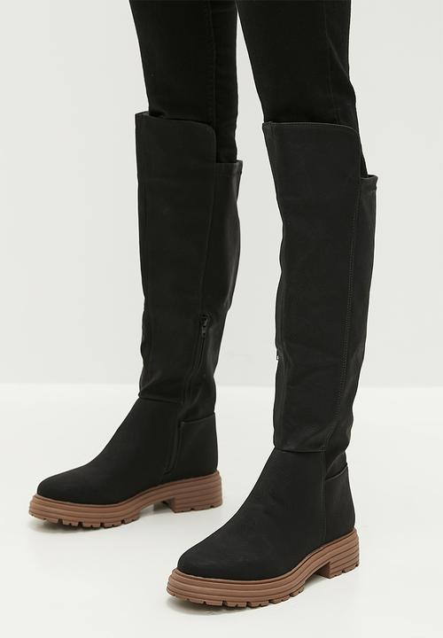 Footwork - Mavis knee length boot - black