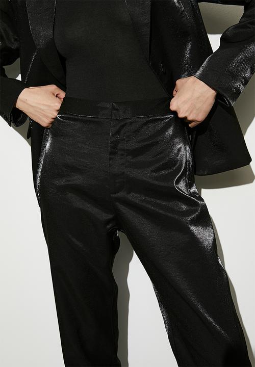 VELVET - Co-ord brocade trouser - black