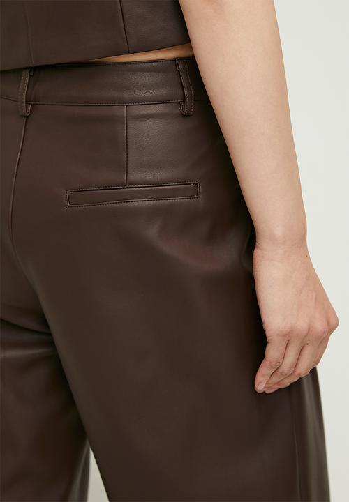 Superbalist - Low rise pu wide leg - tan
