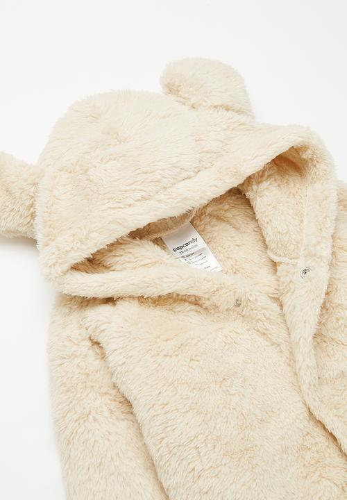 Pop Candy - Hooded fleece sleepsuit - beige