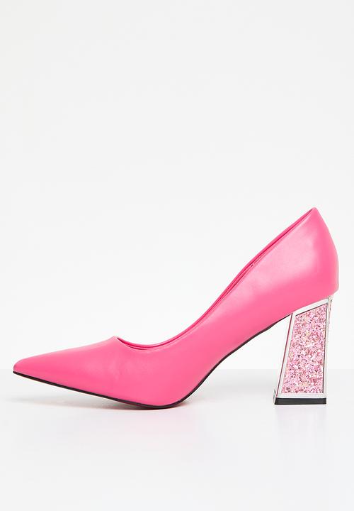 Plum - Alessandra block heel court - pink