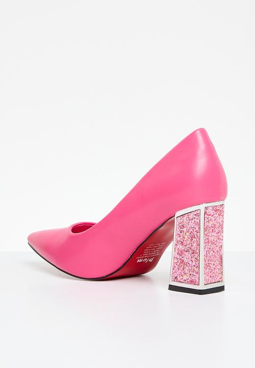 Plum - Alessandra block heel court - pink