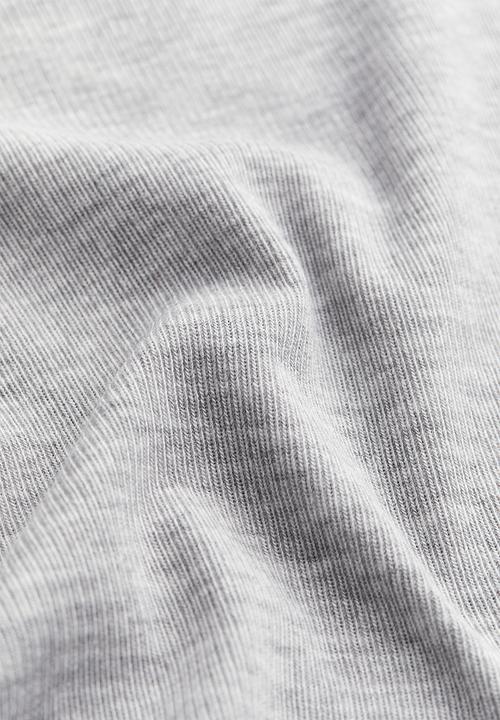 H&M - Ribbed modal-blend top - light grey marl 
