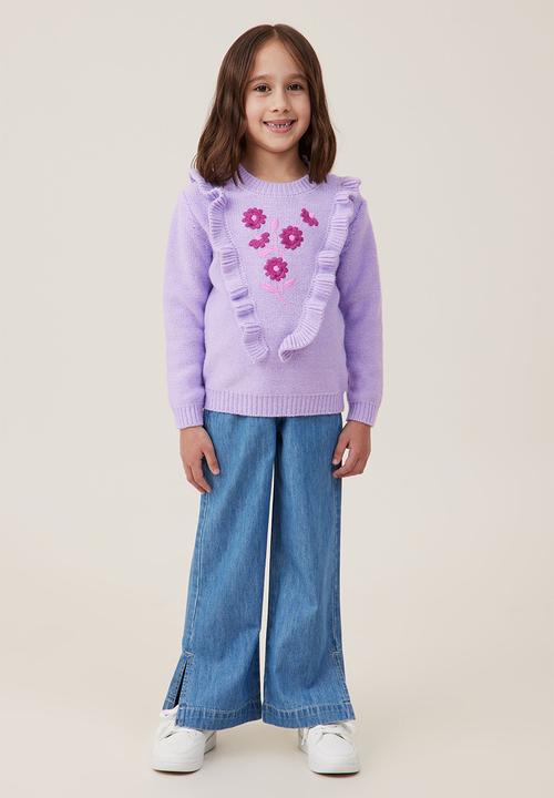 Cotton On - Lisa jumper - lilac drop/ embroidery
